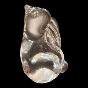 Special Gift Crowning Touch Clear Glass Bunny Rabbit Statue Figurine Decor 3 1/2 - Picture 1 of 6