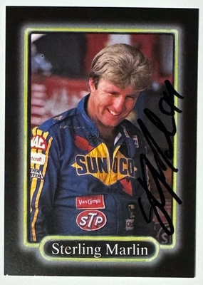 Sterling Marlin signed 1990 Maxx NASCAR STP On Card Auto #94- COA - Image 1 of 2