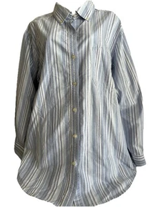 Blusa Camisa Oxford L.L Bean Mujer Plus 3X Rayas Azul 100% Algodón Manga Larga - Imagen 1 de 10
