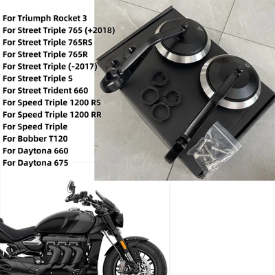 Espejos retrovisores con extremo de barra de motocicleta para Triumph Bobber T120 Daytona 660/675 Foto 1 de 4