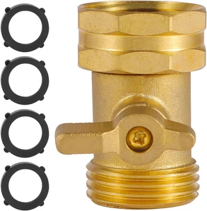 Garden Hose Shut Off Valve 3/4" Heavy Duty Solid Brass Water Hose Connector - Picture 1 of 6