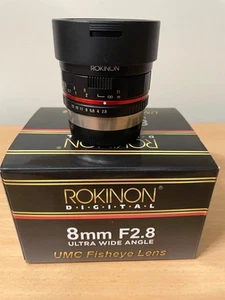Rokinon 8mm F2.8 UMC Fisheye II (Black) Lens for Fuji X Mount Digital Cameras - Picture 1 of 6