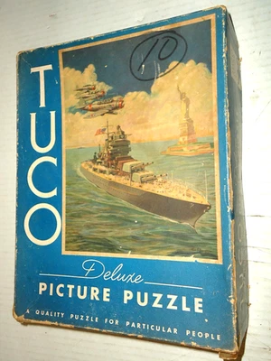 Vintage TUCO Deluxe Picture Puzzle - WWII Guardians of Liberty-BATTLESHIP! - Image 1 of 2