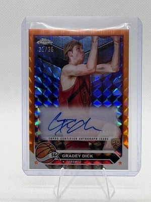 2024 Topps Chrome Gradey Dick Orange Geometric Refractor Auto /25 RC - Image 1 of 2