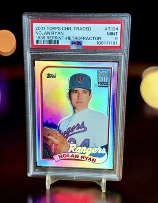1989 Nolan Ryan 1999 Topps Finest Refractor PSA 9 Retrofractor POP 2 No 10’s! - Image 1 of 2