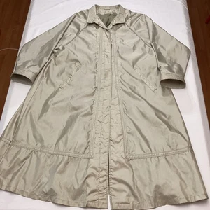 Vintage Winkelman's Damen Champagner Gold Mantel Knielang 3/4 Ärmel Fehler Stift mrk - Bild 1 von 9