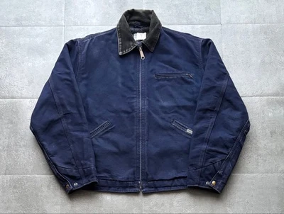 Chaqueta Carhartt 80s 90s USAmade Detroit azul marino descolorida para hombre... - Imagen 1 de 4