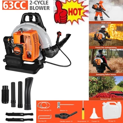NICE-EXPERIENCE 🔥63CC 2-Stroke Leaf Blower 665CFM 3HP Commercial Backpack Gas Powered 2025 NEW