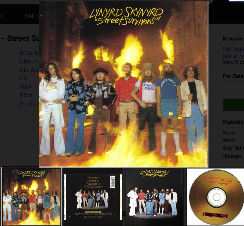 Lynyrd Skynyrd Street Survivors CD 24 kt GOLD MCA Ultimate Masterdisc Foto 1 de 1