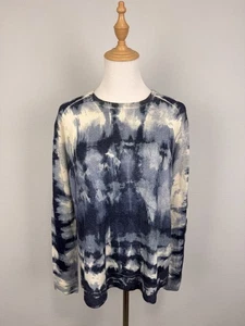 Maglione blu alto uso manica lunga maglia elasticizzato astratto colorato - Foto 1 di 17