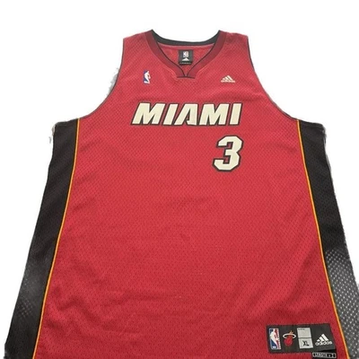 Camiseta deportiva de baloncesto cosida Adidas NBA Miami Heat Dwyane Wade #3 talla XXL Foto 1 de 4
