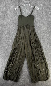 Free People Starry Eye Jumpsuit Military Olive Size XS Boho Hippie Fairygrunge - Picture 1 of 15