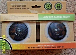 (NUOVO) Set di 2 altoparlanti stereo ecologici pieghevoli piatti per viaggio - spedizione veloce gratuita - Foto 1 di 2
