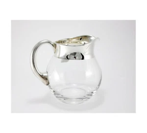 Design Glass Pitcher 1 Liter with Real Silver Crystal Glass Pitcher Wine Pitcher Juice Pitcher - Picture 1 of 4