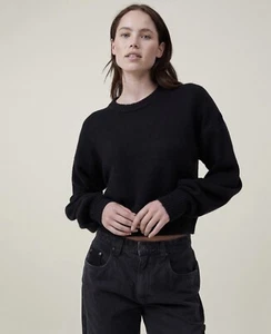 COTTON ON Black Knit Crew Sweater/Jumper 4XL Size 22 BNWT Plus Curve #0067 - Picture 1 of 3