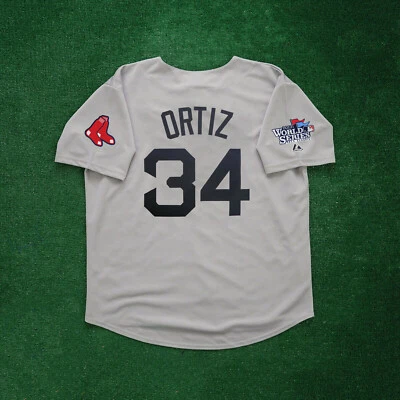 David Ortiz 2013 Boston Red Sox World Series Grey Road Men's Jersey - Image 1 of 4