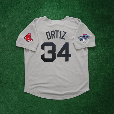 David Ortiz 2013 Boston Red Sox World Series Grey Road Men's Jersey Cover