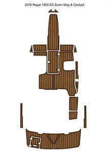 2016 Regal 1900 ES Swim Platform Cockpit Pad Boat EVA Foam Teak Deck Floor Mat - Bild 1 von 18