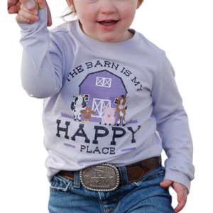 Cruel Denim Toddler Girl's Purple Happy Place Long Sleeve T-Shirt CTK8860005 - Picture 1 of 4
