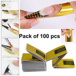 Gold Nail Forms Nail Self Adhesive Extension Tip Sculpting Guide Acrylic UV Gel