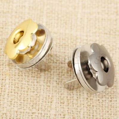 5 Sets Gold/Gun Black Thin Magnetic Snaps Purse Bags Press Buckles Buttons 17mm - Image 1 of 4
