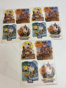 1987 ANHEUSER-BUSCH Bud Light Spuds Mackenzie 12 STICKERS 3 Sheets - Picture 1 of 4