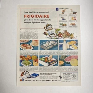 Frigidaire Refrigerator WW2 1943 General Motors Fight Food Waste Print Ad - Picture 1 of 2
