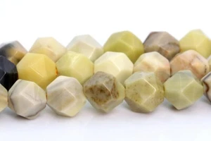 5-6MM Natural Yellow Butter Jade Beads Grade AAA Star Cut Faceted Loose Beads - Picture 1 of 4