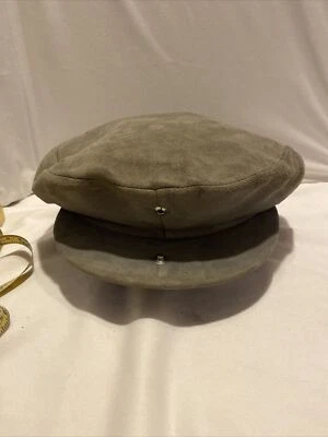 De Colección Piel de Ciervo Puesto Comercial Cuero Marrón Newsie Cabbie Gorra Sombrero Para Hombre Foto 1 de 4