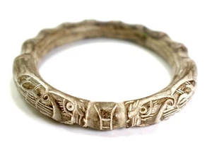Brazalete Brazalete Antigua Dinastía China Hetian Jade Tallado Bestia Jade - Imagen 1 de 9