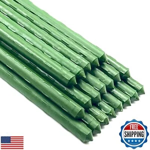 Garden Plant Stakes 48 Inch 4Ft Tomato Stakes, 20 Pack Steel Plant Stick Supp - Picture 1 of 5