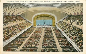 Cleveland Public Hall Ohio OH public auditorium interior view Postcard - Picture 1 of 2