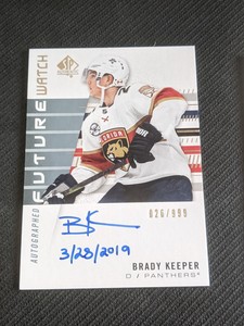 2019-20 UD SP AUTHENTIC BRADY KEEPER #167 #ed 26/999 ROOKIE AUTO INSCRIBED RC
