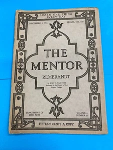 Vintage THE MENTOR Magazine 1916 REMBRANDT Vol 4 No 20 Department Of Find Arts - Bild 1 von 6