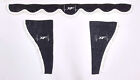 3 Piece Curtains Set for DAF All Truck Models Black with White Tassels