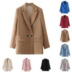 14) Trendy Outerwear Tops for Women Office Lady Double Breasted Blazer Coat