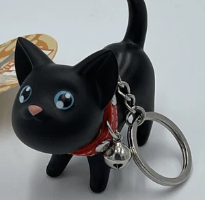 Semk KAT Black Kitty Cat Keychain w/Collar Bell Toy Ornament Collectible Rare - Picture 1 of 7