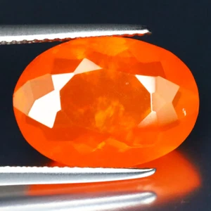 3.76 ct Best Oval Cut (15 x 11 mm) Heated Orange Fire Opal Loose Gemstone - Picture 1 of 2