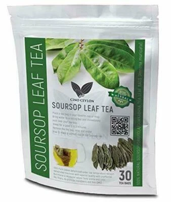 CINO CEYLON 100% Pure SOURSOP/GRAVIOLA/GUANABANA HERBAL TEA LEAF 30 BAGS
