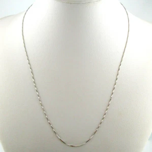 COLLANA CATENA ORO 18Kt CATENINA VENEZIANA BIANCO RODIATA PER CIONDOLO PENDENTE - Picture 1 of 3