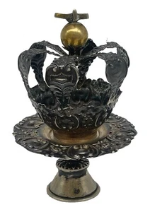 Antique Silver Portuguese Religious Crown Couronne for Virgin Mary Stand 56g - Picture 1 of 16