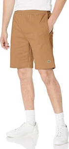 Lacoste Men's Cotton Fleece Jogger Shorts Lion Beige GH9627 CB8 - Picture 1 of 4