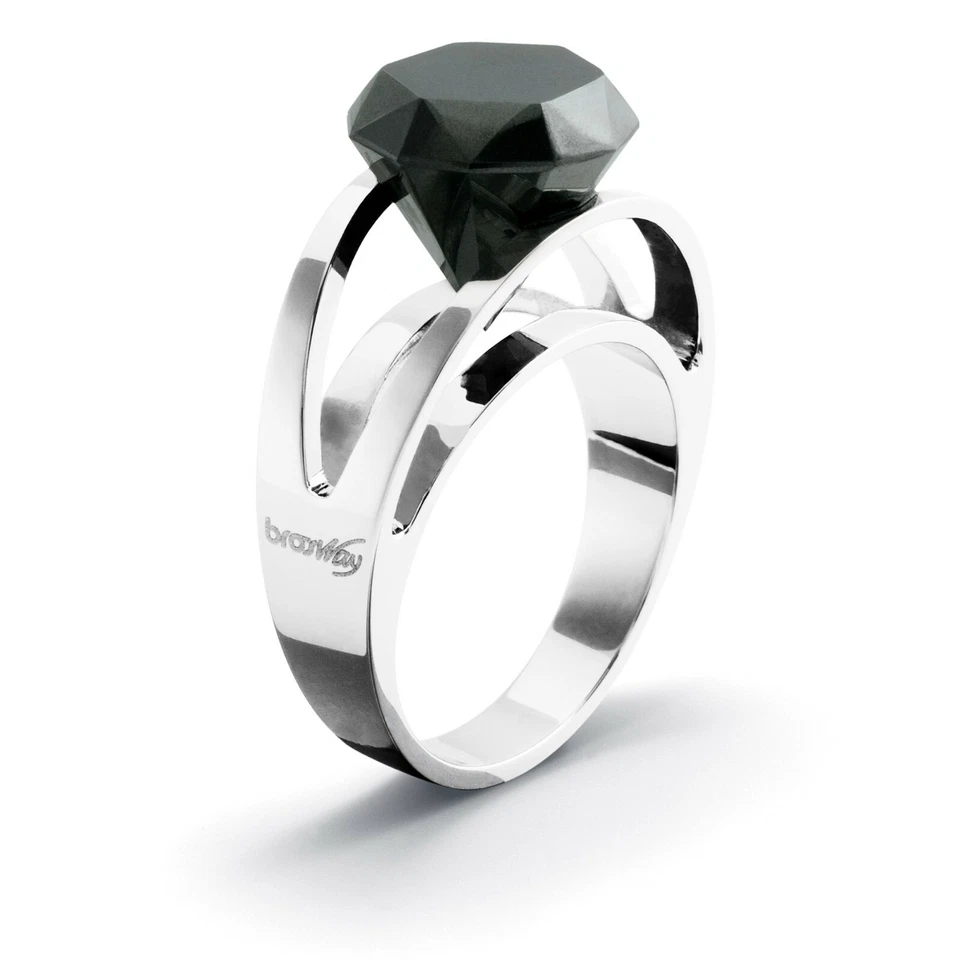 ANELLO BROSWAY DIAMOND ACCIAIO 316L,ed EMATITE DI06 - Immagine 1 di 1