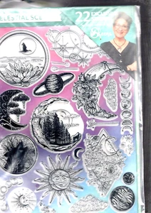 Craft Stamp Set -Scrapbooking - 22 Stamps Celestial Scenes - Picture 1 of 1