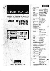 Service Manual for Sansui SC-2100, SC-2110, SC-3100, SC-3110 - Picture 1 of 1