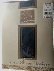 Gantos Lycra Sheer Hosiery Size Tall Control Top 190 Navy Vintage USA - Picture 1 of 8