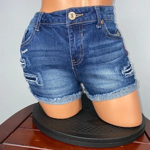 Pantaloncini corti Vanilla Star Juniors 9 invecchiati ricamati con polsini vita media JU - Foto 1 di 12