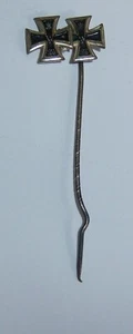 GERMAN - 2 Place Mini Medal Pin Badge. Iron Cross, I & II. - Bild 1 von 3