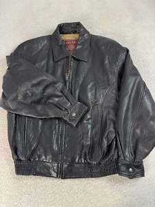 Couture by J. Chaqueta de moto bombardero Park para hombre de cuero de cordero genuino con cremallera negra mediana - Imagen 1 de 10