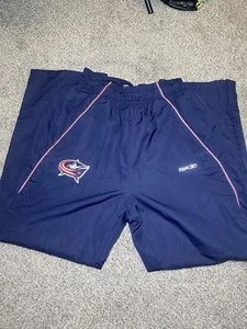Columbus Blue Jackets Windbreaker Pants Mens M Reebok Center Ice NHL Hockey - Picture 1 of 5